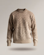 Pull Maille Dégradé – Beige – front – Crewneck sweater with ribbed collar, ribbed cuffs, and a broad ribbed hem