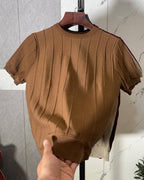 Vertical Stripe Knit T-Shirt