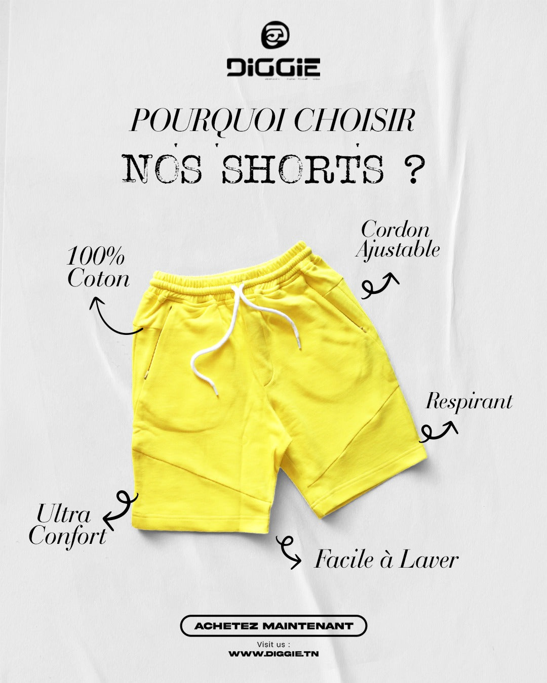 Short Coton Poche Zippée