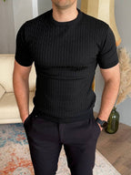 Ribbed Knit T-Shirt