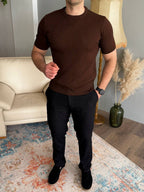Ribbed Knit T-Shirt