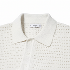 Polo Ajouré Lin - Détail col carré