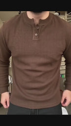Pull Gauffré Lin Long