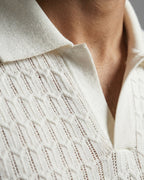 Pull Lin Ajouré Blanc Cassé